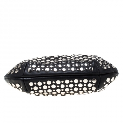 Pre Owned Sonia Rykiel Black Leather Domino Studded Shoulder Bag