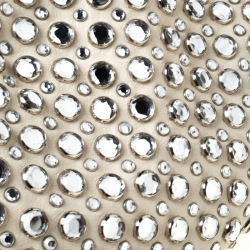 Pre Owned Sonia Rykiel White Crystal Embellished Leather Domino Shoulder Bag