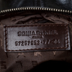 Pre Owned Sonia Rykiel Black Leather Multichain Embellished Small Shoulder Bag