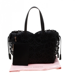 Sophia Webster Black Laser Cut Leather Liara Tote