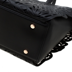 Sophia Webster Black Laser Cut Leather Liara Tote