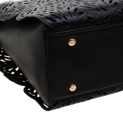 Sophia Webster Black Laser Cut Leather Liara Tote