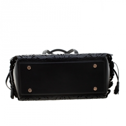 Sophia Webster Black Laser Cut Leather Liara Tote