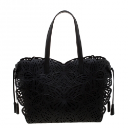 Sophia Webster Black Laser Cut Leather Liara Tote