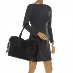 Sophia Webster Black Laser Cut Leather Liara Tote