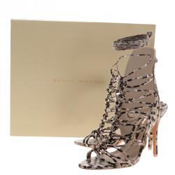 Sophia Webster Beige Leopard Print Leather Lacey Tie Up Sandals Size 36.5