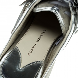 Sophia Webster Metallic Silver Leather Lilico Jessie Sneaker Mules Size 41