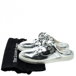 Sophia Webster Metallic Silver Leather Lilico Jessie Sneaker Mules Size 41