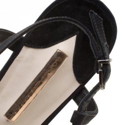 Pre Owned Sophia Webster Black Crystal Embellished Satin Seraphina Angel Wing Flats Size 41