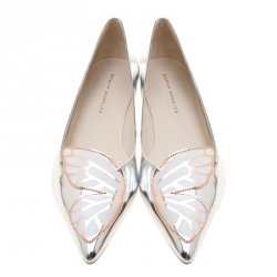 Sophia Webster Metallic Leather Bibi Butterfly Pointed Toe Ballet Flats Size 37