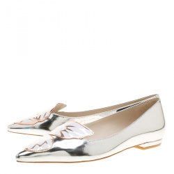 Sophia Webster Metallic Leather Bibi Butterfly Pointed Toe Ballet Flats Size 37