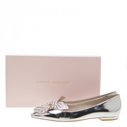 Sophia Webster Metallic Leather Bibi Butterfly Pointed Toe Ballet Flats Size 37