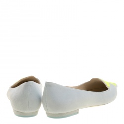 Pre Owned Sophia Webster Light Blue Embroidered Suede Bibi Butterfly Pointed Toe Ballet Flats Size 37