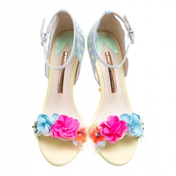 Pre Owned Sophia Webster Multicolor Leather Lilico Sequin Flower Embellished Ankle Strap Open Toe Sandals Size 36.5