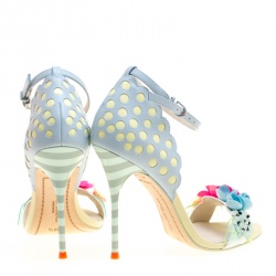 Pre Owned Sophia Webster Multicolor Leather Lilico Sequin Flower Embellished Ankle Strap Open Toe Sandals Size 36.5