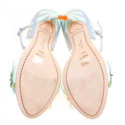 Pre Owned Sophia Webster Multicolor Leather Lilico Sequin Flower Embellished Ankle Strap Open Toe Sandals Size 36.5