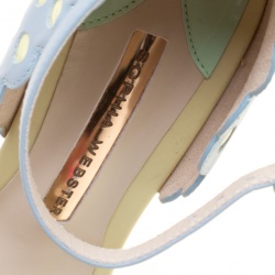 Pre Owned Sophia Webster Multicolor Leather Lilico Sequin Flower Embellished Ankle Strap Open Toe Sandals Size 36.5