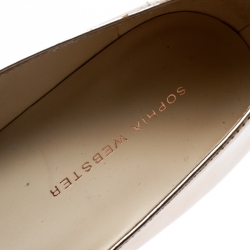 Pre Owned Sophia Webster Metallic Rose Gold Leather Bibi Butterfly Pointed Toe Ballet Flats Size 40.5