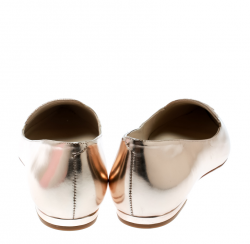 Pre Owned Sophia Webster Metallic Rose Gold Leather Bibi Butterfly Pointed Toe Ballet Flats Size 40.5