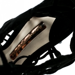 Sophia Webster Black Suede Delphine Peep Toe Cage Sandals Size 39