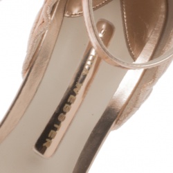 Pre Owned Sophia Webster Metallic Rose Gold Leather Chiara Butterfly Ankle Strap Sandals Size 37