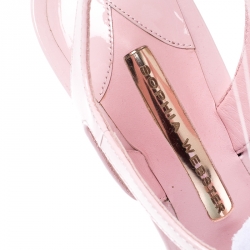 Pre Owned Sophia Webster Pale Pink Layla Pom Pom Embellished T-Strap Sandals Size 38