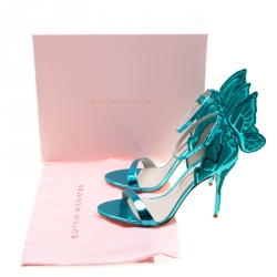 Sophia Webster Metallic Two Tone Leather Chiara Butterfly Wing Open Toe Sandals Size 41