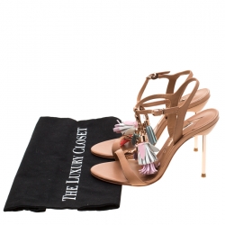 Sophia Webster Brown Leather Layla Fringe Tassel Sandals Size 37.5