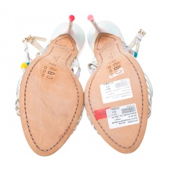 Pre Owned Sophia Webster Multicolor Strappy Leather Arielle Beaded Caged Sandals Size 39.5