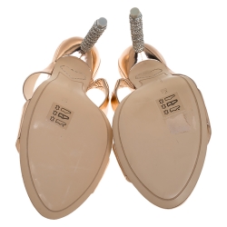 Sophia Webster Metallic Bronze Leather Rosalind Open Toe Sandals Size 38