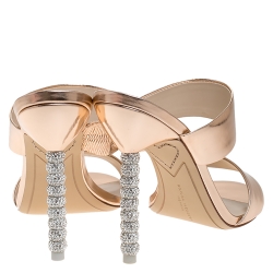 Sophia Webster Metallic Bronze Leather Rosalind Open Toe Sandals Size 38