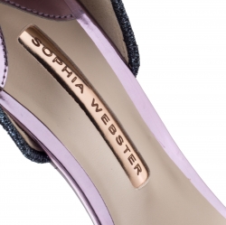 Sophia Webster Multicolor Leather and Lace Fabric Chiara Butterfly Ankle Strap Sandals Size 38