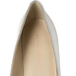 Pre Owned Sophia Webster Silver Leather Bibi Butterfly Flats Size 38.5