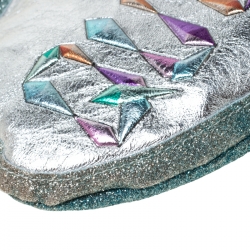 Pre Owned Sophia Webster Multicolor Glitter Leather Ice Queen Speech Bubble Clutch Bag
