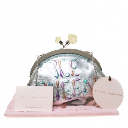 Pre Owned Sophia Webster Multicolor Glitter Leather Ice Queen Speech Bubble Clutch Bag