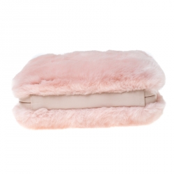 Pre Owned Sophia Webster Light Pink Faux Fur Vivi Bella Chain Clutch