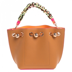 Sophia Webster Brown Leather Romy Drawstring Bucket Bag