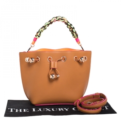Sophia Webster Brown Leather Romy Drawstring Bucket Bag