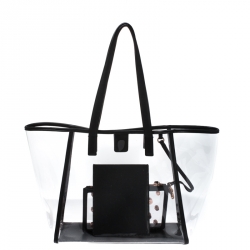 Sophia Webster Clear/Black Dina PVC and Leather Tote