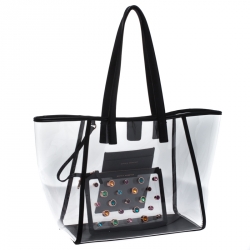 Sophia Webster Clear/Black Dina PVC and Leather Tote