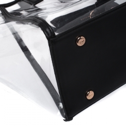 Sophia Webster Clear/Black Dina PVC and Leather Tote