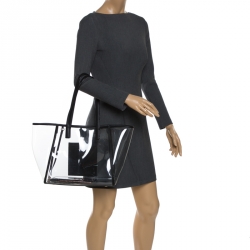 Sophia Webster Clear/Black Dina PVC and Leather Tote