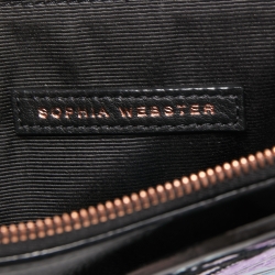 Pre Owned Sophia Webster Black Leather Butterfly Wristlet Pouch