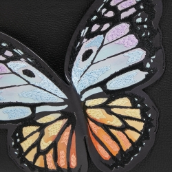 Pre Owned Sophia Webster Black Leather Butterfly Wristlet Pouch