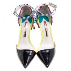 Pre Owned Sophia Webster Multicolor Leather Xavier Ankle Strap D'orsay Pumps Size 37