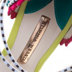 Pre Owned Sophia Webster Multicolor Leather Xavier Ankle Strap D'orsay Pumps Size 37