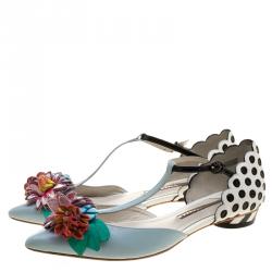 Pre Owned Sophia Webster Multicolor Leather T Straps Lilico Flower Flat Sandals Size 36
