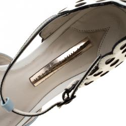 Pre Owned Sophia Webster Multicolor Leather T Straps Lilico Flower Flat Sandals Size 36