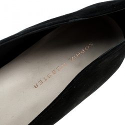 Sophia Webster Black Embroidered Suede Bibi Butterfly Pointed Toe Ballet Flats Size 37.5