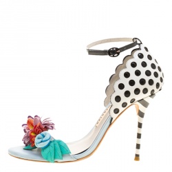Sophia Webster Multicolor Leather Lilico Flower Embellished Ankle Strap Open Toe Sandals Size 36.5
